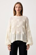 BOSS Orange sweter rozpinany damski z wełną C_Famae biały 50569870