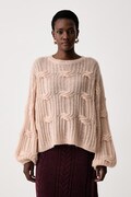 BOSS Orange sweter rozpinany damski z wełną C_Famae beżowy 50569870