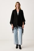 Guess poncho pentru femei negru AW5660 POL03
