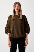 American Vintage sweter damski z wełną brązowy