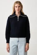 Weekend Max Mara sweter damski wełniany WKDLASER granatowy 2625366182600