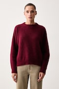 Weekend Max Mara sweter damski z dodatkiem wełny WKDTUONO bordowy 2625366152600