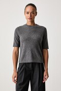 Weekend Max Mara sweter z krótkim rękawem damski kaszmirowy WKDANANAS szary 2625366012600