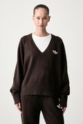 adidas Originals pulover ženski Essentials Knit rjav IA4444