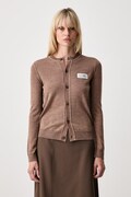 MM6 Maison Margiela kardigan damski z wełną brązowy S52HP0044-M13037
