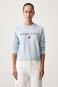 Tommy Jeans sweter damski z dodatkiem wełny niebieski DW0DW23356