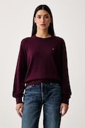 Tommy Jeans sweter damski bawełniany bordowy DW0DW23360