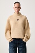 Tommy Jeans sweter damski z wełną brązowy DW0DW23349