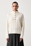 Tommy Hilfiger sweter damski wełniany beżowy WW0WW52189