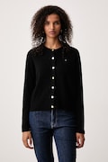 Tommy Hilfiger ζακέτα γυναικεία μάλλινη μαύρη WW0WW51439