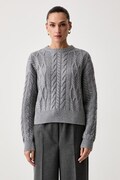 Tommy Hilfiger pulover za žene s vunom sivi WW0WW51396