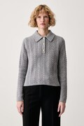 Tommy Hilfiger sweter damski z wełną szary WW0WW52222