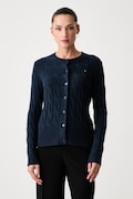 Tommy Hilfiger kardigán dámsky vlnený tmavomodrý WW0WW52191