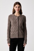 Tommy Hilfiger kardigan damski wełniany brązowy WW0WW52191