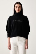 Calvin Klein Jeans cu guler înalt pentru femei din bumbac negru LV047H329G