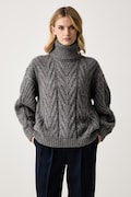 Elisabetta Franchi sweter damski z wełną alpaki szary MK45T67E2