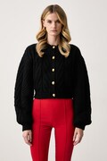 Elisabetta Franchi kardigan damski z wełną alpaki czarny MK44T67E2