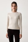 Armani Exchange sweter damski z wiskozą beżowy XW002881 AF10352