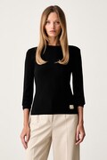 Armani Exchange sweter damski z wiskozą czarny XW002881 AF10352