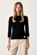 Armani Exchange sweter damski z wiskozą czarny XW002881 AF10352