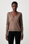 Sisley πουλόβερ γυναικείο με βισκόζη καφέ 17Q3L401Z