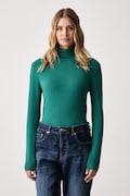 United Colors of Benetton golf damski wełniany turkusowy 1P02D2348