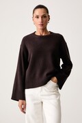 United Colors of Benetton sweter damski z wełną brązowy 1SJWD10HU