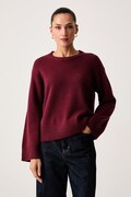 United Colors of Benetton sweter damski z wełną bordowy 1SJWD10HU