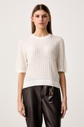 United Colors of Benetton sweter z krótkim rękawem damski z wełną beżowy 1H02D10HO
