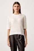 United Colors of Benetton sweter z krótkim rękawem damski z wełną beżowy 1H02D10HO