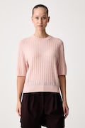 United Colors of Benetton sweter z krótkim rękawem damski z wełną różowy 1H02D10HO