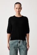 United Colors of Benetton sweter z krótkim rękawem damski z wełną czarny 1H02D10HO