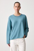 United Colors of Benetton sweter damski wełniany z dodatkiem kaszmiru niebieski 1I0FD10HQ
