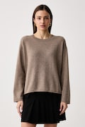 United Colors of Benetton sweter damski wełniany z dodatkiem kaszmiru beżowy 1I0FD10HQ