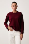 United Colors of Benetton sweter damski wełniany z dodatkiem kaszmiru bordowy 1I0FD10HQ