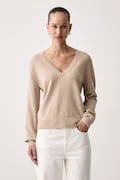 United Colors of Benetton sweter damski wełniany beżowy 1002D403X