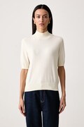 United Colors of Benetton pulover s kratkimi rokavi ženski z volno bež 1B9YD204U
