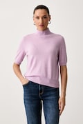 United Colors of Benetton sweter z krótkim rękawem damski z wełną fioletowy 1B9YD204U