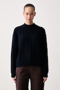 United Colors of Benetton sweter damski z dodatkiem wełny granatowy 1S9ZD204W