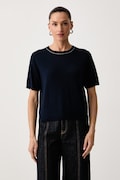 United Colors of Benetton T-shirt damski wełniany granatowy 1IOVE10HL