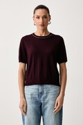 United Colors of Benetton T-shirt damski wełniany bordowy 1IOVE10HL