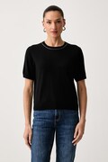 United Colors of Benetton T-shirt damski wełniany czarny 1IOVE10HL