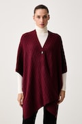 United Colors of Benetton πόντσο γυναικείο με μαλλί μπορντό 1B9YDU01T