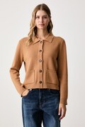 United Colors of Benetton kardigan dámský s vlnou hnědý 1B9YD502X