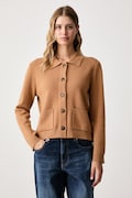 United Colors of Benetton kardigan dámský s vlnou hnědý 1B9YD502X