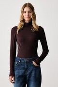 United Colors of Benetton longsleeve damski bawełniany brązowy 3GA8E2224