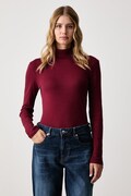 United Colors of Benetton longsleeve damski bawełniany bordowy 3GA8E2224