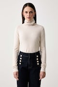 Gaudi sweter damski z wiskozą beżowy 621BD53079