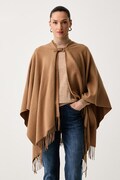 United Colors of Benetton poncho damskie z dodatkiem wełny brązowe 6E1YVU00M
