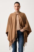 United Colors of Benetton poncho damskie z dodatkiem wełny brązowe 6E1YVU00M